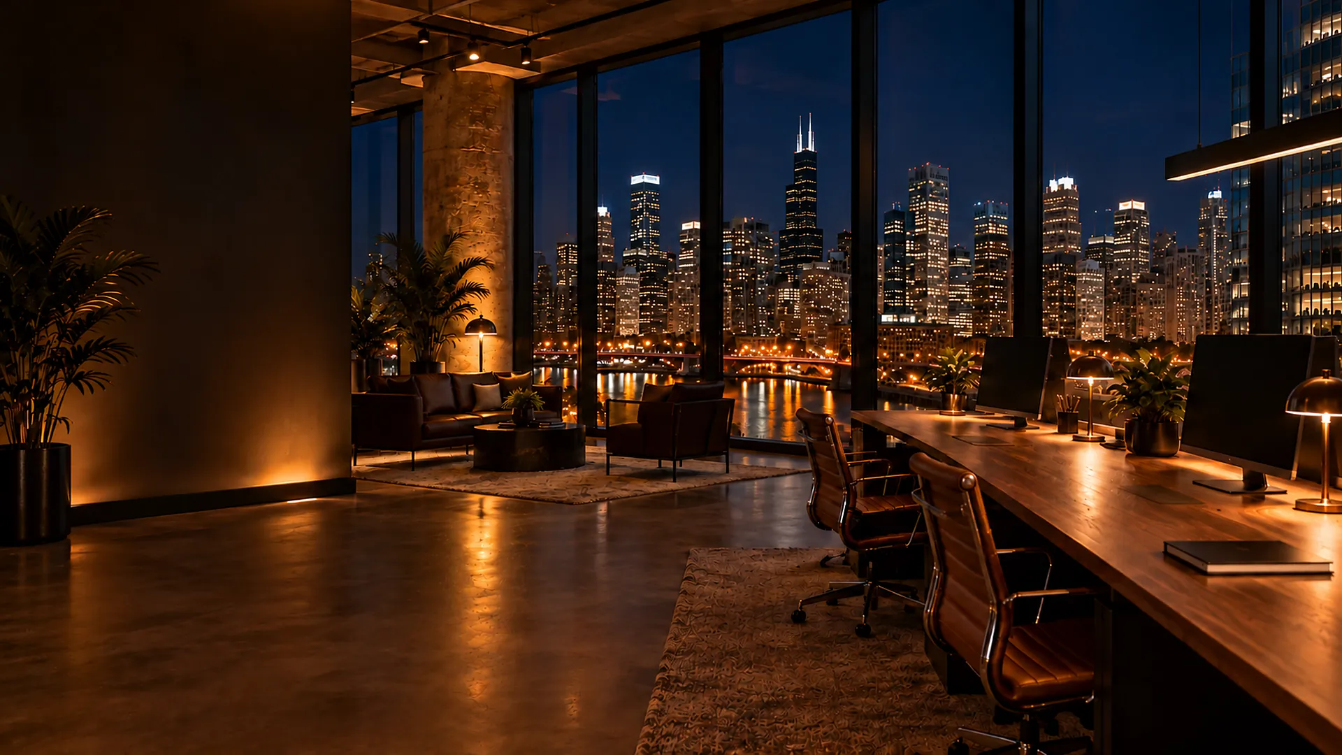 PagcGolf.com: StronyInternetoweChicago.com, studio web design z widokiem na downtown Chicago nocą